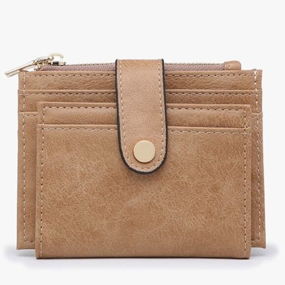 Sam Mini Snap Folding Wallet ID Card Holder Mocha - Picture 1 of 4